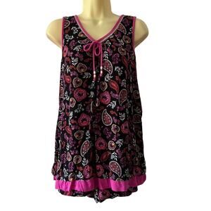 Secret Treasures 2 Pc Knit Pajamas Top & Shiorts Paisley Print